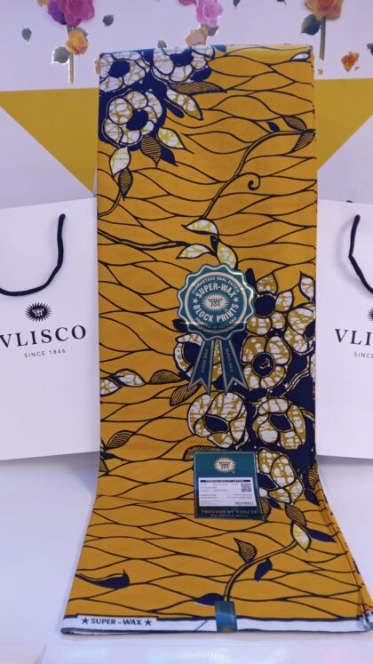 VLISCO SUPER WAX Pagne Tissus de luxe le vrai l'original 6 yds