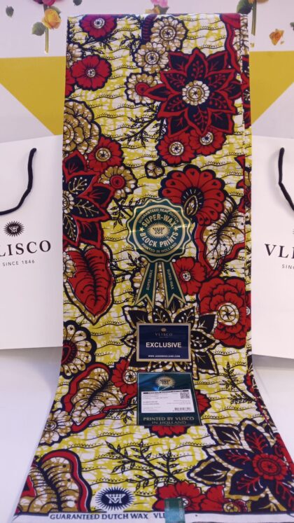 VLISCO SUPER WAX Pagne Tissus de luxe le vrai l'original 6 yds