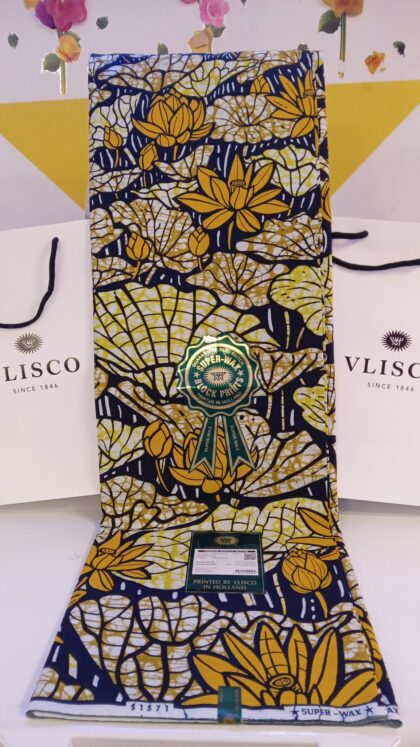 VLISCO SUPER WAX Pagne Tissus de luxe le vrai l'original 6 yds