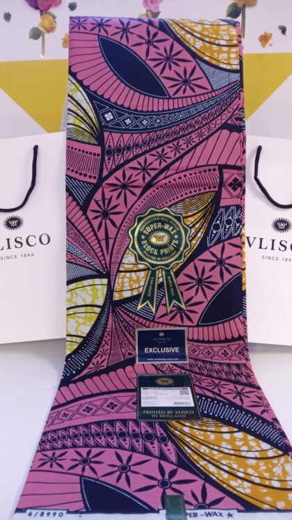 VLISCO SUPER WAX Pagne Tissus de luxe le vrai l'original 6 yds